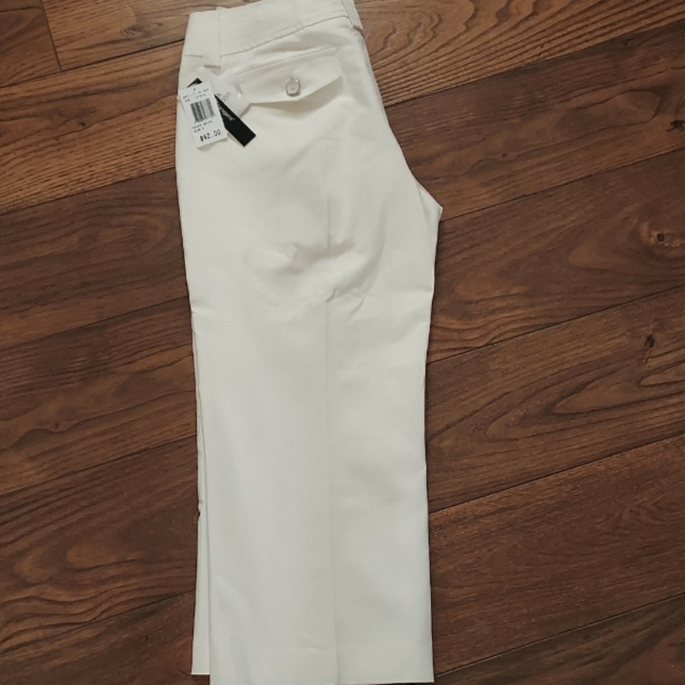 White cropped dress pants